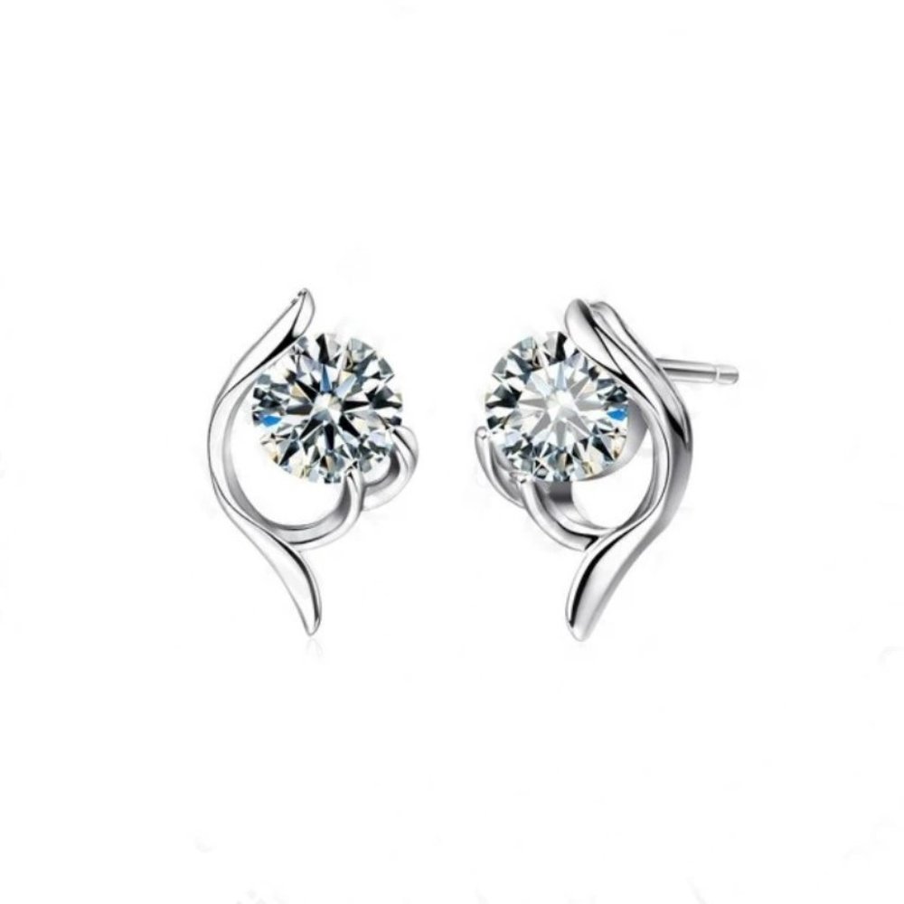 Stud 925 Sterling Silver Necklace With Earrings Set Spiral Luxury Gift - Picture 7 of 8